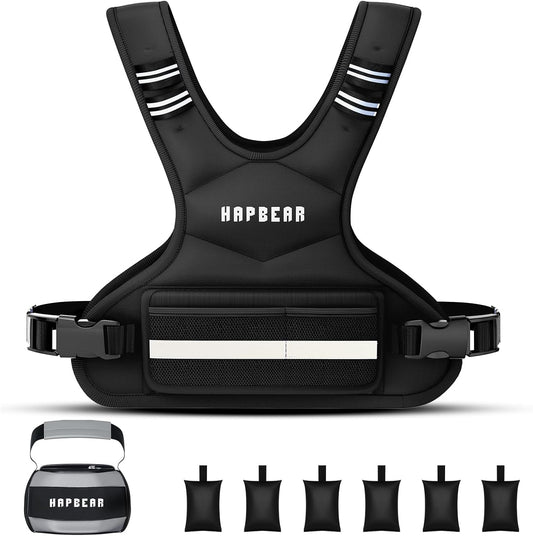 Adjustable Weighted Vest for Men and Women, 4-10 Lbs with 6 Ironsand Weights and Large Pocket Includes Kettlebell Pouch for Workout, Strength Training, Running, Walking, Weight Loss