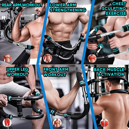 Twister Arm Trainer, Adjustable Arm and Chest Workout Equipment, Portable U-Shape Strength Training Bar for Men & Women, Spring Resistance Arm Exerciser for Home Gym & Fitness