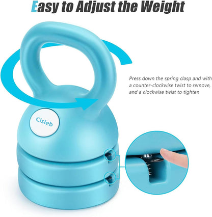 Adjustable Kettlebell Weight Set: 3-In-1 Kettlebells (5Lbs 8Lbs 12Lbs) for Home Gym Full-Body Workout Strength Training Weight Loss | Good for Beginners